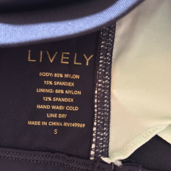 NWT Lively Active Crossback Bra, Navy & Aqua, Size S - Picture 5 of 5